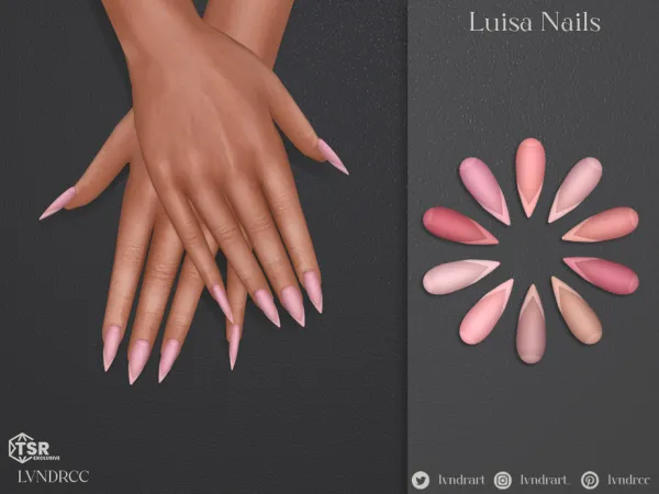 Maxis Match Luisa Nails by LVNDRCC - The Sims 4 Custom Content