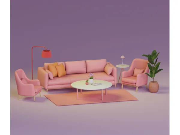 Maxis Match Color Pop Lounge Set by SnootySims - The Sims 4 Custom Content