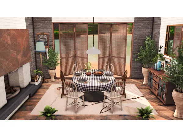 Alpha Danada Dining Room by miwisimsie - The Sims 4 Custom Content