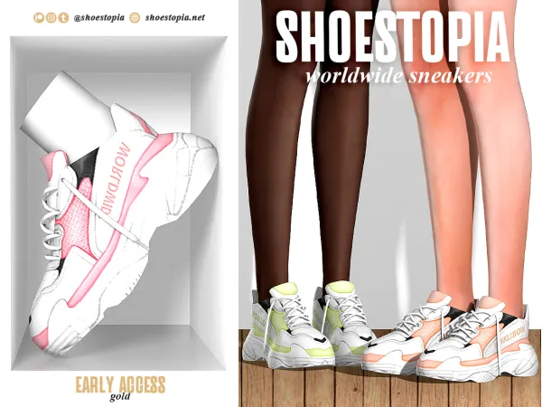Alpha Shoestopia Worldwide Sneakers - The Sims 4 Custom Content