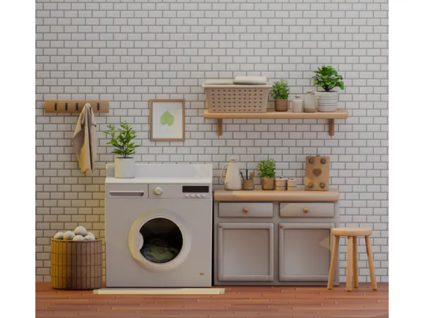 Maxis Match Wash n' Fold Set by SnootySims - The Sims 4 Custom Content