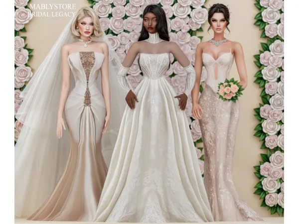 Alpha BRIDAL LEGACY SET by mably - The Sims 4 Custom Content