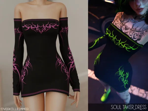 Alpha Soul taker dress - The Sims 4 Custom Content