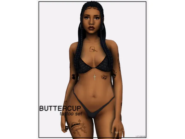 Mix Buttercup Tattoo Set - The Sims 4 Custom Content
