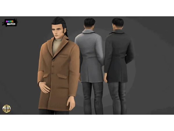 Maxis Match Jack Set Wool Coat by Modco Studios - The Sims 4 Custom Content