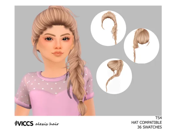 Alpha VICCS_ALEXIS HAIR (TODDLER VERSION) - The Sims 4 Custom Content