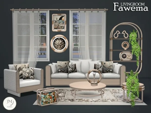 Mix Fawema Livingroom - The Sims 4 Custom Content