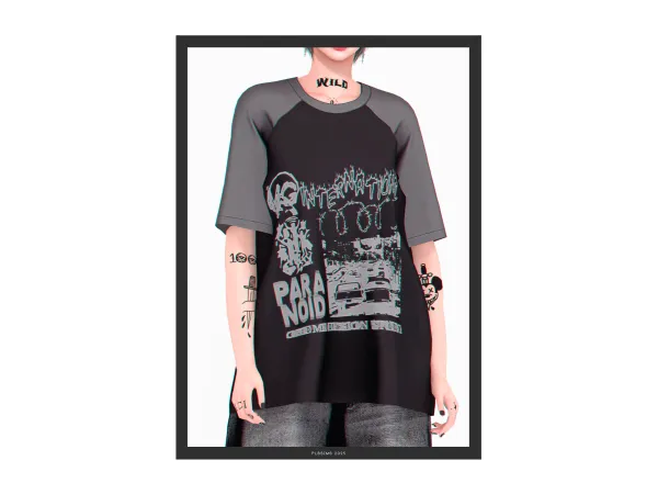 Alpha Hot T Shirt - The Sims 4 Custom Content