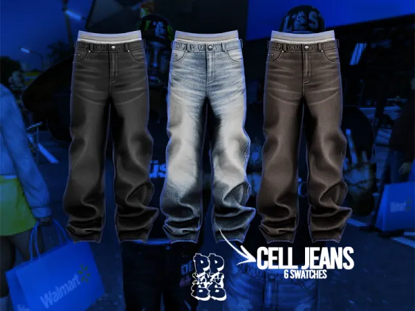 Alpha POPPIN Cell Jeans (Standard Version) - The Sims 4 Custom Content
