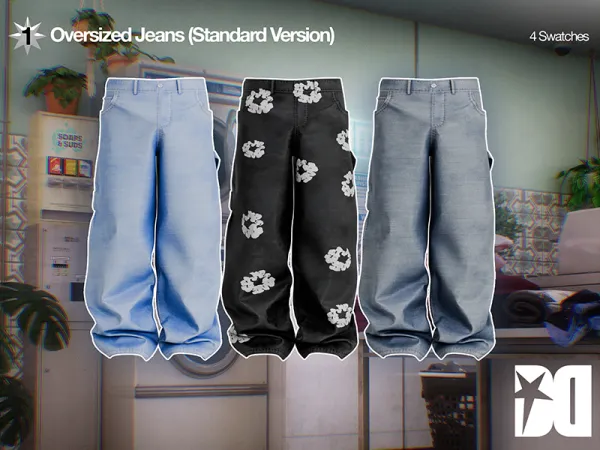 Alpha Oversized Jeans (Standard Version) - The Sims 4 Custom Content