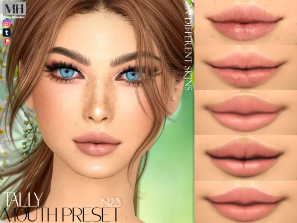 Alpha Tally Mouth Preset N23 - The Sims 4 Custom Content