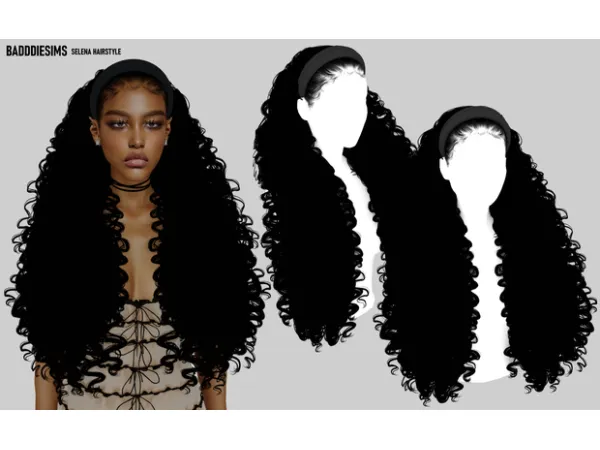 Alpha SELENA HAIRSTYLE ACCESSORY by BadddieSims - The Sims 4 Custom Content