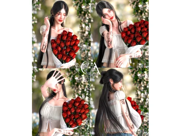 Mix Flowergram Posepack [PV] by chicAura - The Sims 4 Custom Content
