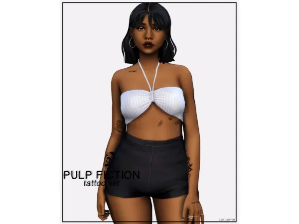 Mix Pulp Fiction Tattoo Set - The Sims 4 Custom Content