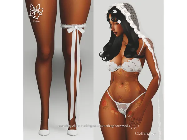 Alpha MIRROR PALAIS WEDDING LINGERIE by tauve - The Sims 4 Custom Content