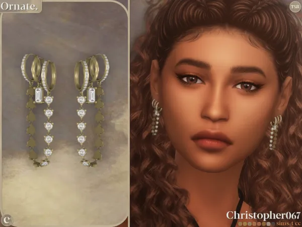 Mix Ornate Earrings Chtristopher067 - The Sims 4 Custom Content