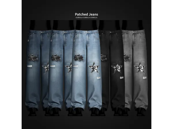 Alpha Patched Jeans u00b7 Basic Jeans II by gorillax3 - The Sims 4 Custom Content