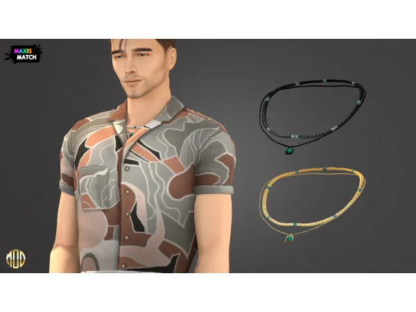 Maxis Match Daniel Set Necklace by Modco Studios - The Sims 4 Custom Content