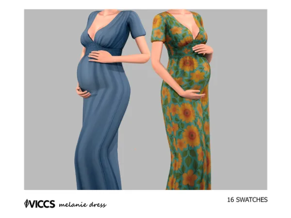 Mix VICCS_MELANIE DRESS (TEEN ELDER) - The Sims 4 Custom Content