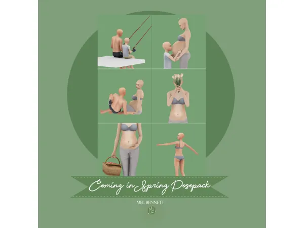 Mix Coming in Spring Posepack - The Sims 4 Custom Content