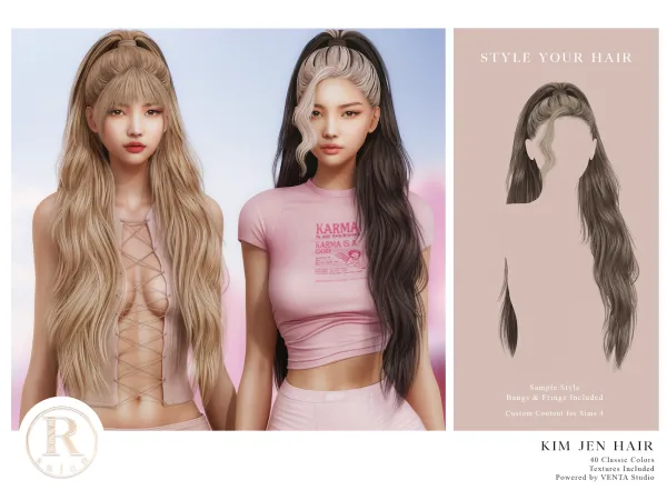 Alpha RAMA Kim Jen Hair (Sample) - The Sims 4 Custom Content