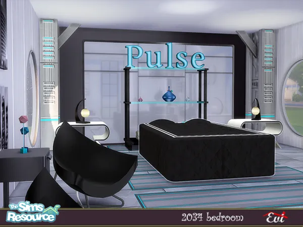 Mix 2034 Bedroom by Evi - The Sims 4 Custom Content