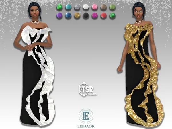 Mix erinaok womens gown 041925 - The Sims 4 Custom Content