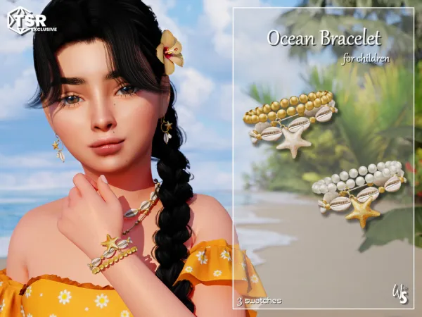 Alpha Ocean Bracelet for child - The Sims 4 Custom Content