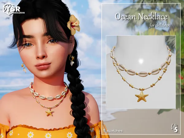 Alpha Ocean Necklace for child - The Sims 4 Custom Content