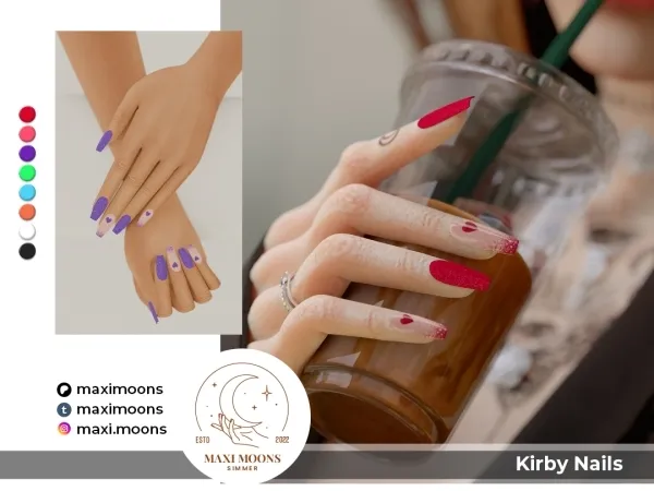 Alpha Kirby Nails - The Sims 4 Custom Content