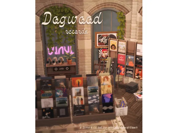 Maxis Match DOGWOOD RECORDS by atticwindowatdawn - The Sims 4 Custom Content