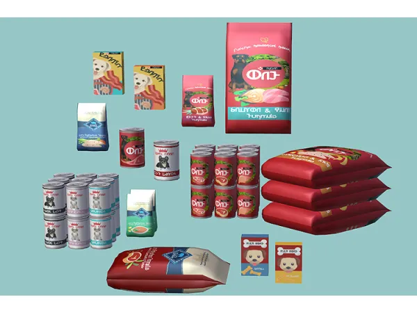 Sims 2 Alpha Pets CC: Zipped RetailSims Dog Food Recolors by jinxxsims