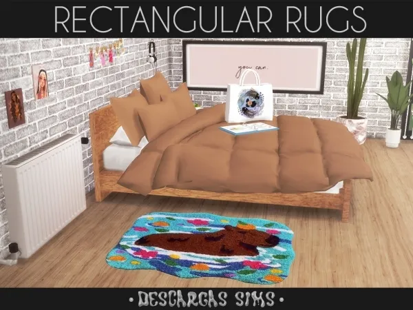 Alpha Rectangular Rugs - The Sims 4 Custom Content