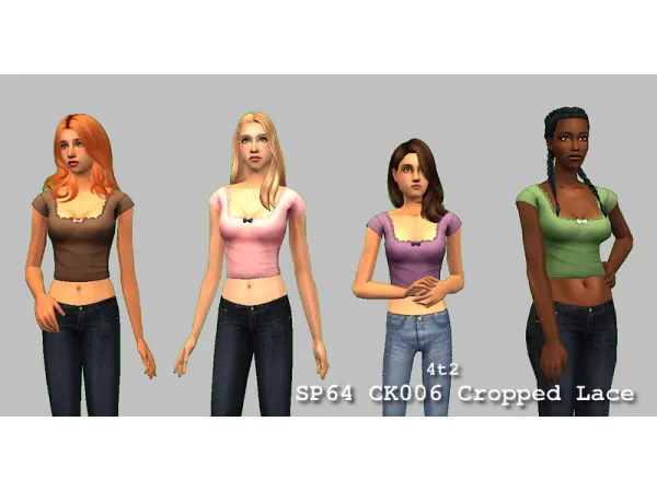 SP64 CK006 Cropped Lace by lucilla - The Sims 2 Custom Content
