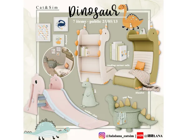 Mix [LANA] Dinosaur Set (for toddlers) - The Sims 4 Custom Content