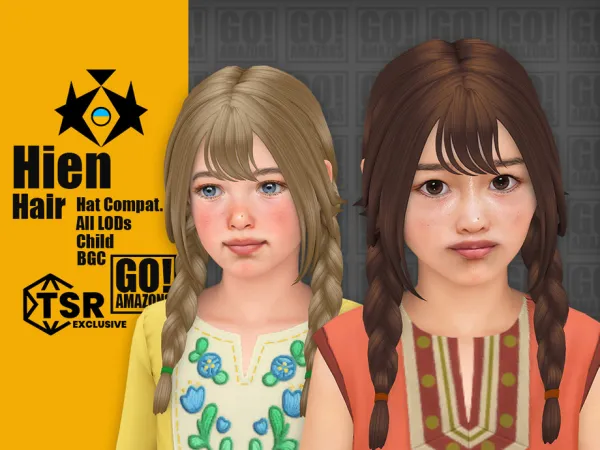 Maxis Match Hien Hair by GoAmazons - The Sims 4 Custom Content