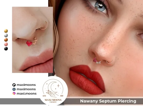 Alpha Nawany Septum Piercing - The Sims 4 Custom Content