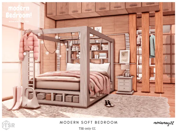 Mix Modern Soft Bedroom - The Sims 4 Custom Content