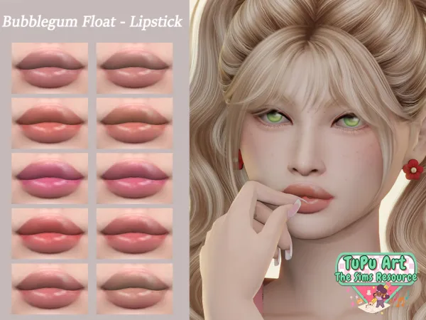 Alpha TSR TuPu Art Collab Bubblegum Float Lipstick - The Sims 4 Custom Content