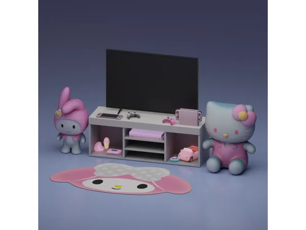 Maxis Match Gaming Hideway Set by SnootySims - The Sims 4 Custom Content