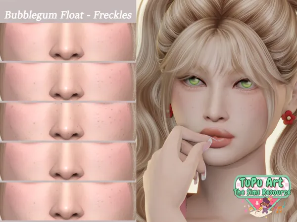 Alpha TSR TuPu Art Collab Bubblegum Float Freckles - The Sims 4 Custom Content