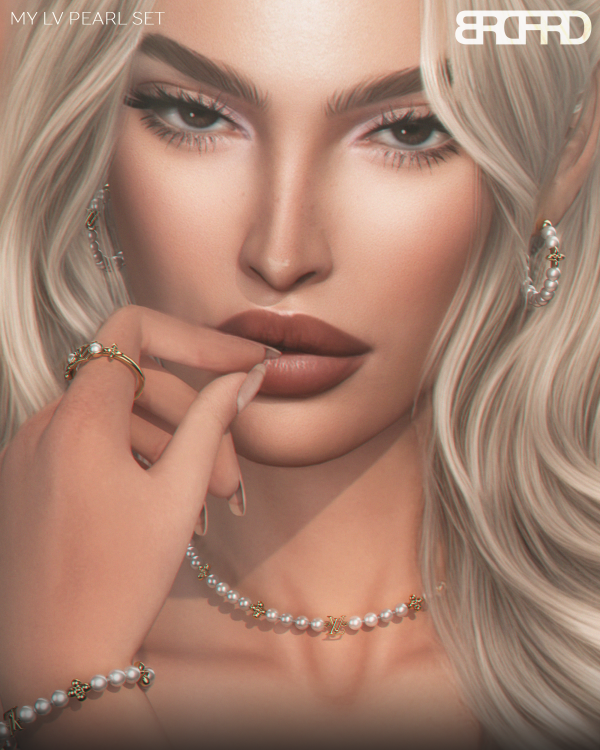 Alpha MY LV PEARL SET by simsfinds - The Sims 4 Custom Content
