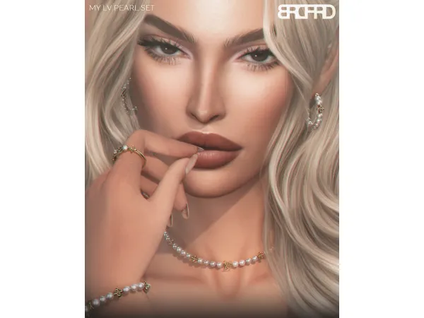 Alpha MY LV PEARL SET by bradfordsims - The Sims 4 Custom Content