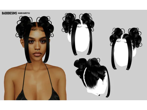 Alpha BADDDIESIMS MANON HAIRSTYLE - The Sims 4 Custom Content