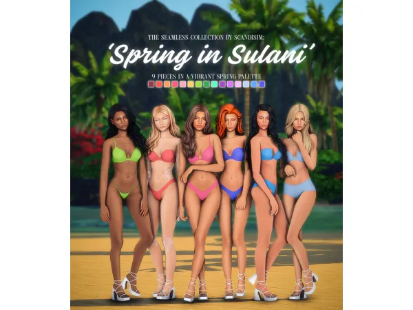 Maxis Match The Seamless Collection Spring in Sulani by Scandisim - The Sims 4 Custom Content