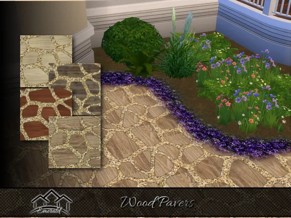 Alpha Wood Pavers by Emerald - The Sims 4 Custom Content