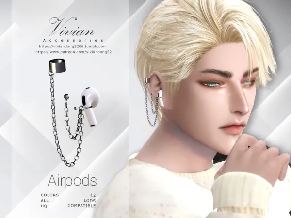 Alpha Airpods Earing by VivianDang - The Sims 4 Custom Content