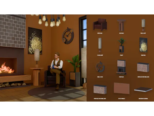 Maxis Match CYRANO BACHELOR'S LIVING ROOM PT 2 ModCo Studios - The Sims 4 Custom Content