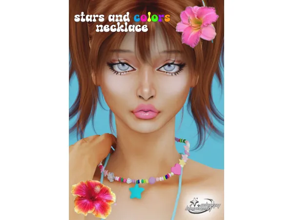 Alpha STARS AND COLORS NECKLACE - The Sims 4 Custom Content