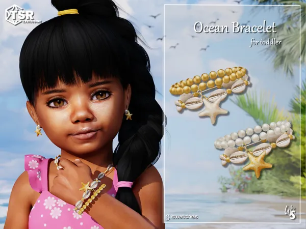 Alpha Ocean Bracelet for toddler - The Sims 4 Custom Content
